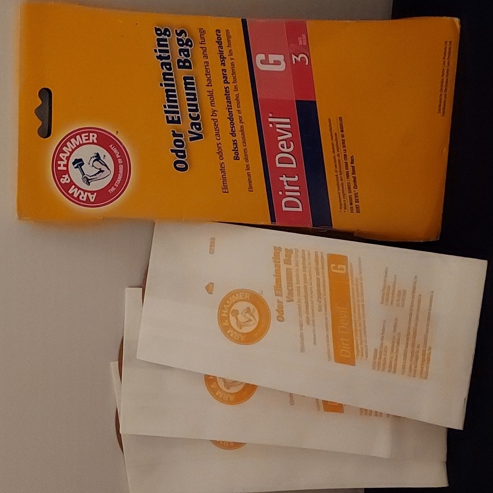 New 3pc Arm&Hammer Dirt Devil Vacuum Bags for corded Hand Vacs